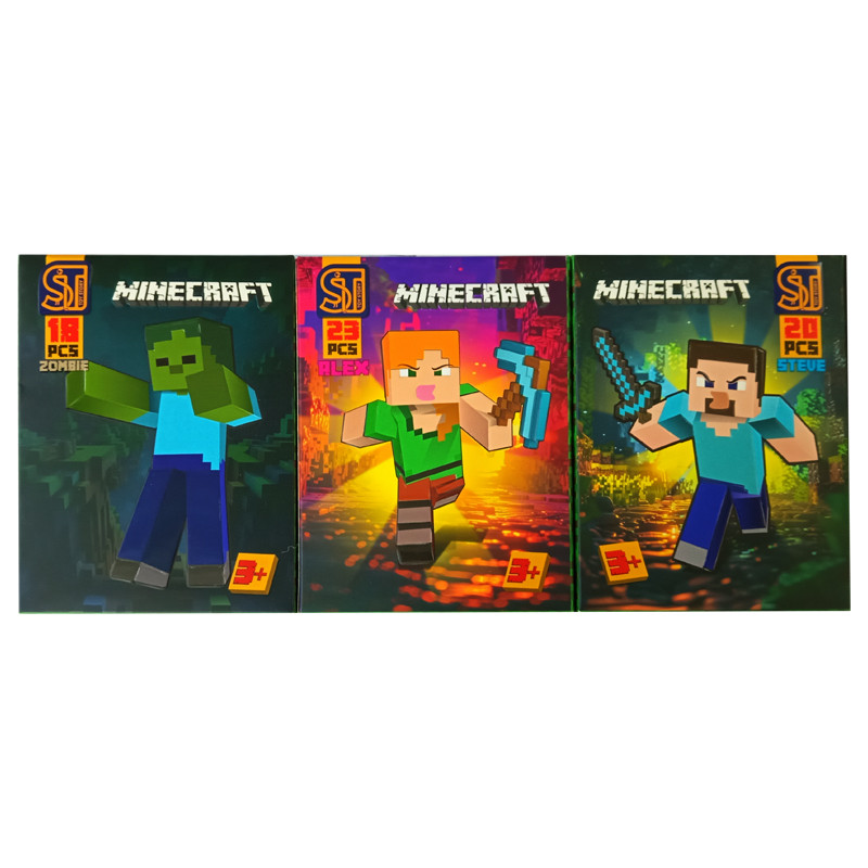 فیگور طرح ماینکرافت مدل Minecraft M001-3 مجموعه 3 عددی