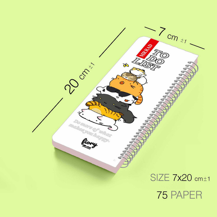 دفترچه یادداشت مستر راد مدل to do list طرح گربه فانتزی کد cat kawaii 1545