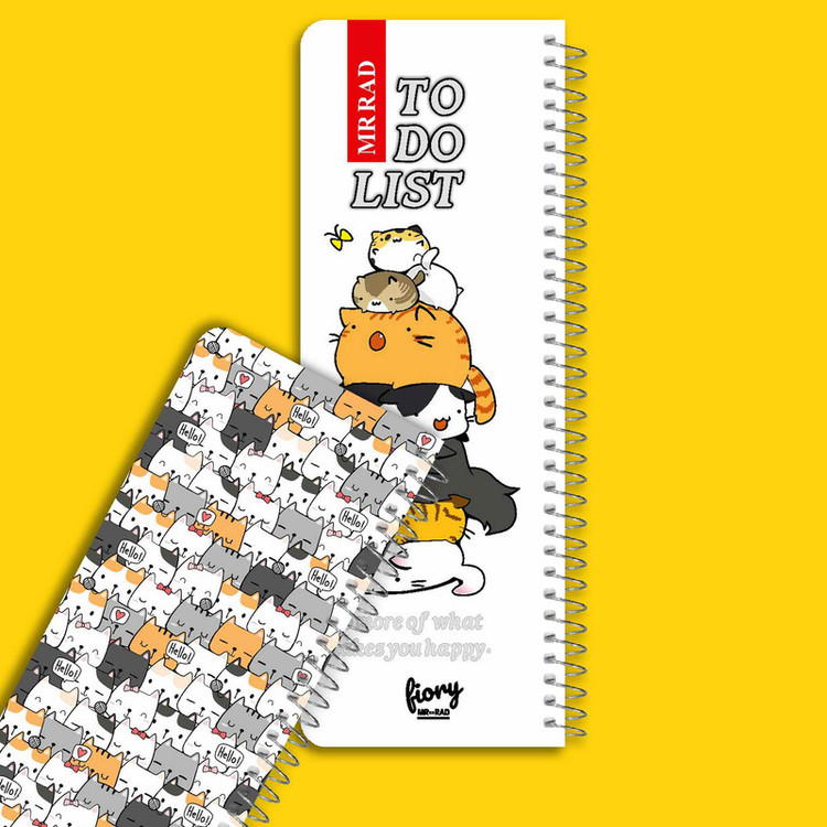 دفترچه یادداشت مستر راد مدل to do list طرح گربه فانتزی کد cat kawaii 1545