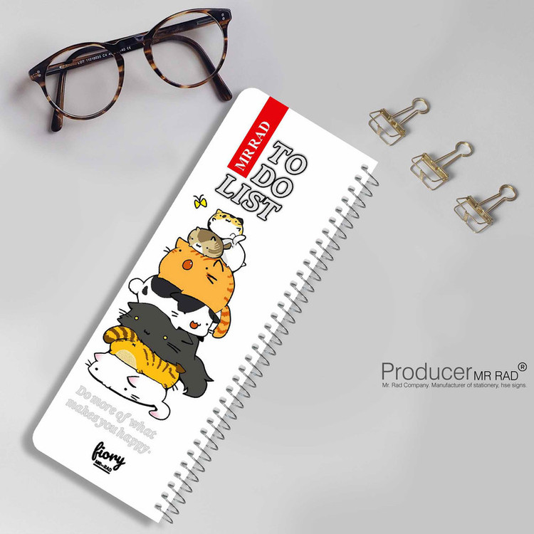دفترچه یادداشت مستر راد مدل to do list طرح گربه فانتزی کد cat kawaii 1545