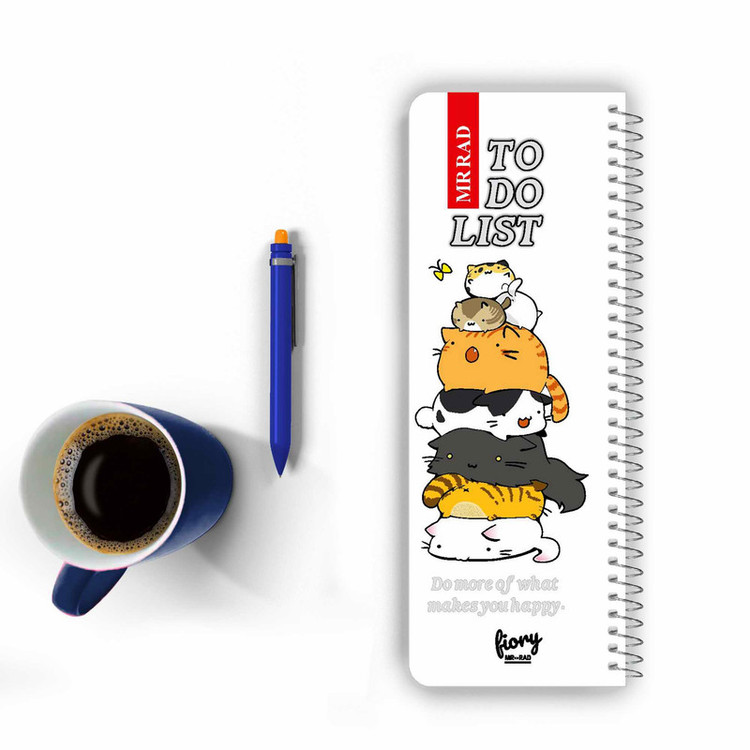 دفترچه یادداشت مستر راد مدل to do list طرح گربه فانتزی کد cat kawaii 1545