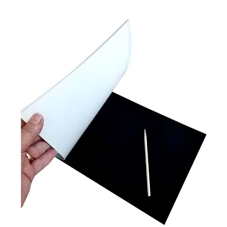 دفتر نقاشی مدل اسکرچ رنگین کمان جادویی کد BL-03 به همراه قلم