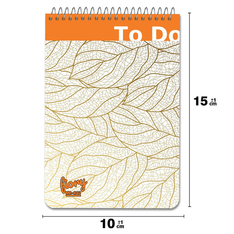دفترچه یادداشت مستر راد مدل to do list طرح برگ زرین کد fiory 1766