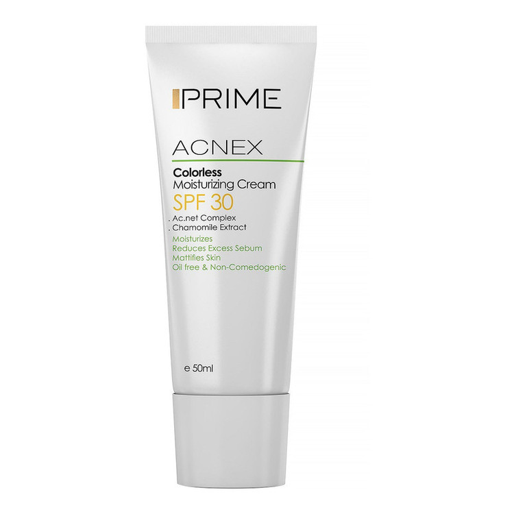 کرم مرطوب کننده بدون رنگ پرایم مدل Acnex SPF 30 حجم 50 میلی لیتر117203