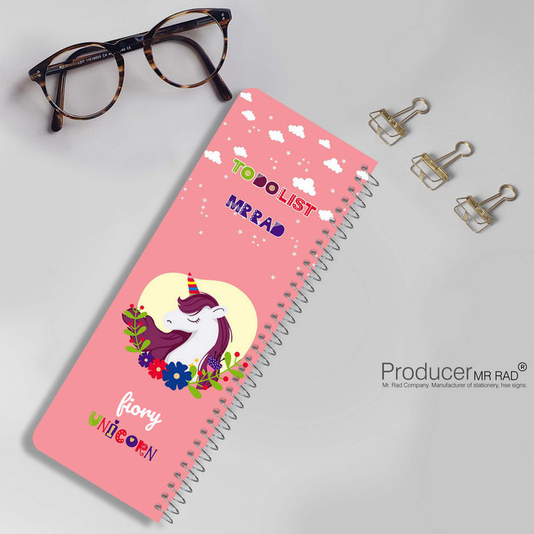 دفترچه یادداشت مستر راد مدل to do list طرح یونیکورن کد 1576 unicorn