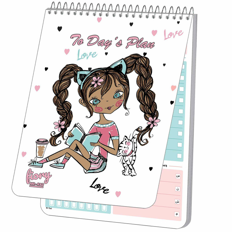 دفترچه یادداشت مستر راد مدل to do list طرح دختر فانتزی کد fiory 1778