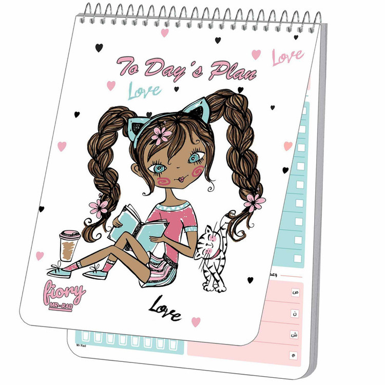دفترچه یادداشت مستر راد مدل to do list طرح دختر فانتزی کد fiory 1778