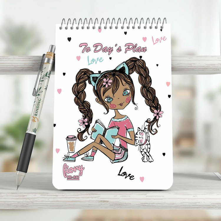 دفترچه یادداشت مستر راد مدل to do list طرح دختر فانتزی کد fiory 1778