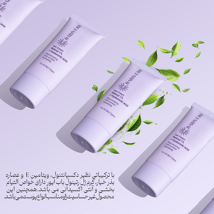 کرم ژل ضد چروک باب ایور مدل رتینول 1٪ و هیالورونیک اسید مناسب برای انواع پوست حجم 40 میلیلیتر