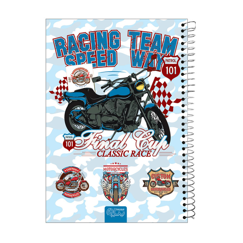 دفتر 60 برگ پیام طرح RACING TEAM کد 60101