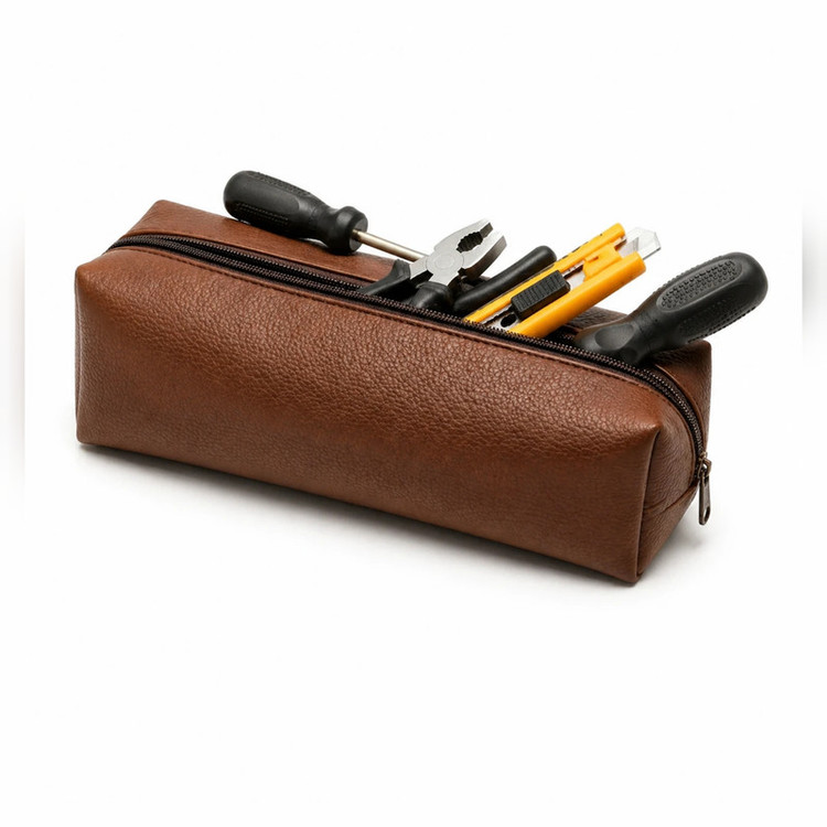 کیف ابزار مدل چرم مصنوعی زیپی کد 28 سایز 28x8x8 سانتی متر