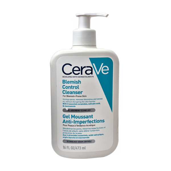 ژل شست و شوی ضدلک و ضدجوش صورت سراوی مدل Blemish Control مناسب برای انواع پوست حجم 473 میلیلیتر