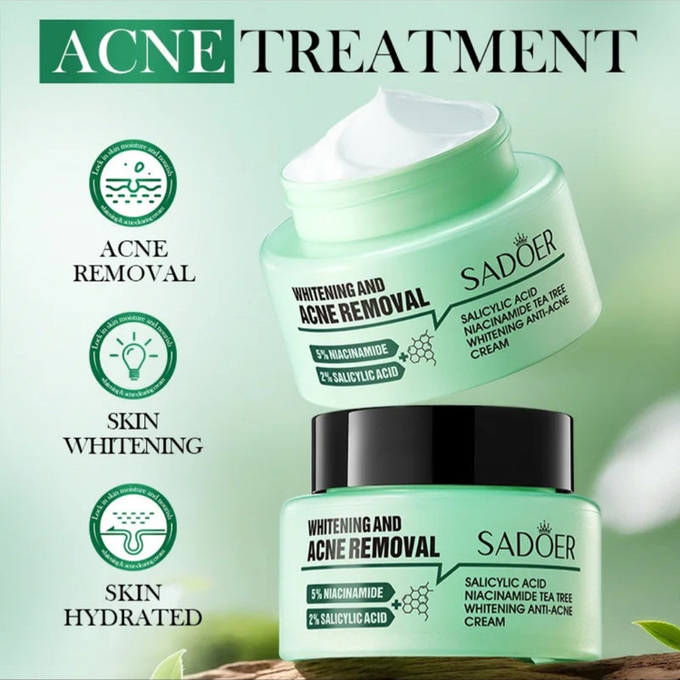 کرم ضد جوش صورت سادور مدل ANTI-ACNE مناسب برای پوست آکنهای وزن 50 گرم