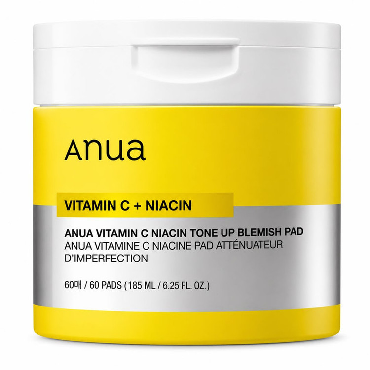 پد لایهبردار صورت آنوا مدل Vitamin C + Niacin مناسب برای انواع پوست حجم 180 میلی لیتر