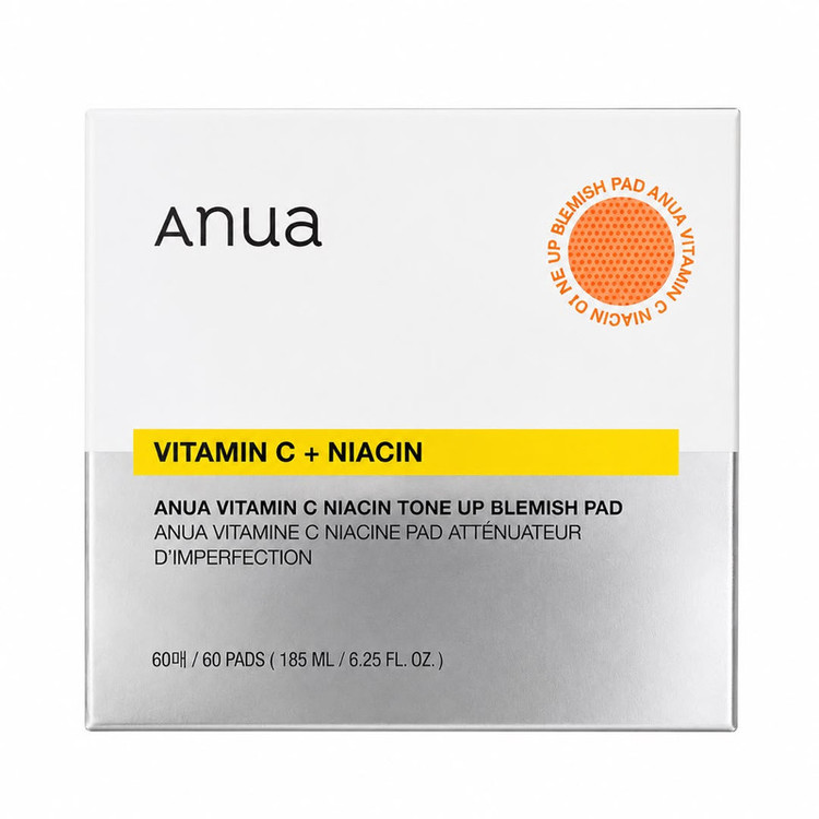 پد لایهبردار صورت آنوا مدل Vitamin C + Niacin مناسب برای انواع پوست حجم 180 میلی لیتر