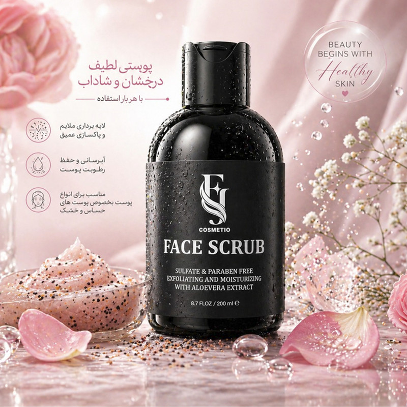 اسکراب صورت افجه مدل SC-VI_03 مناسب انواع پوست حجم 200 میلی لیتر مجموعه 3 عددی