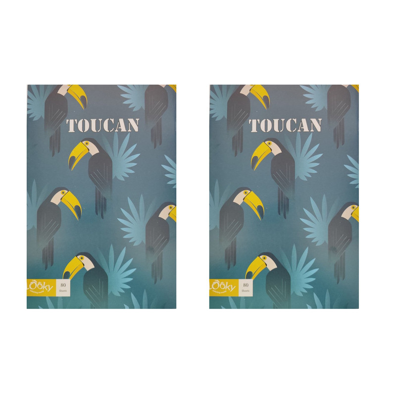 دفتر مشق 80 برگ لوکی طرح توکان کد 007 بسته 2 عددی