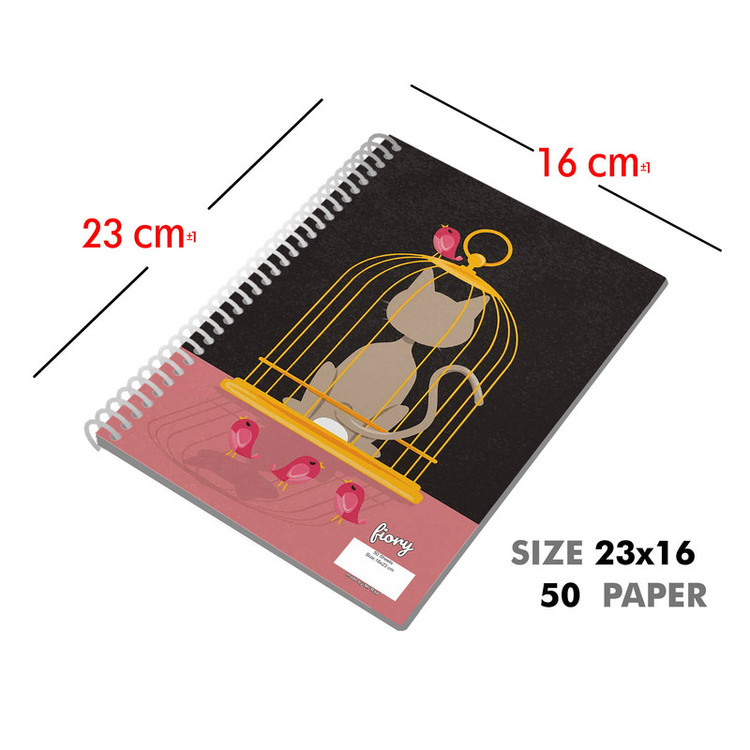 دفتر مشق 50 برگ مستر راد طرح گربه مرموز کد 2709 fiory