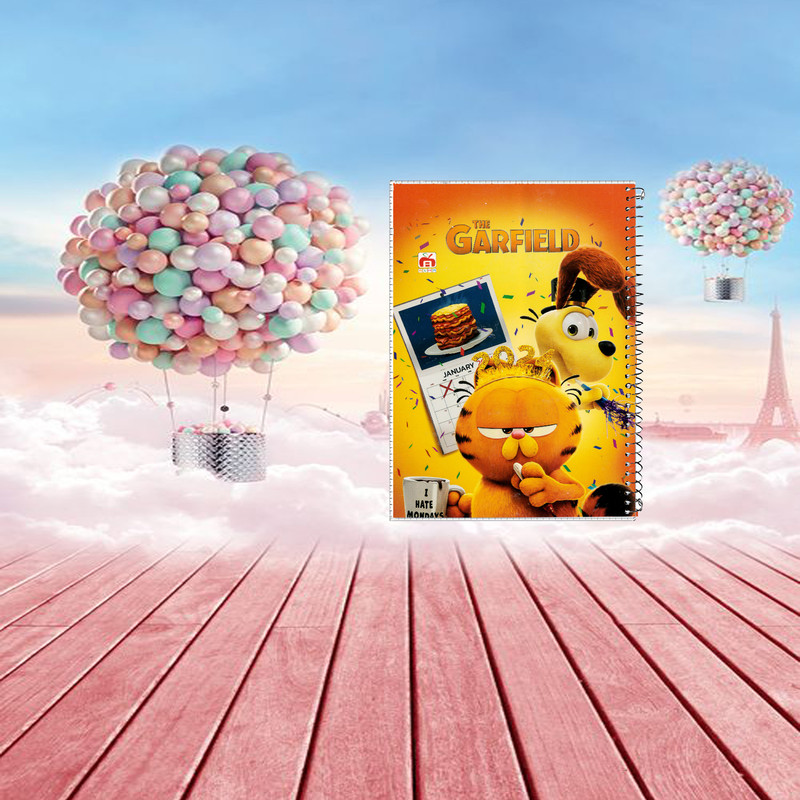 دفتر مشق 40 برگ آلما طرح GARFIELD مدل طلقی کد 7413