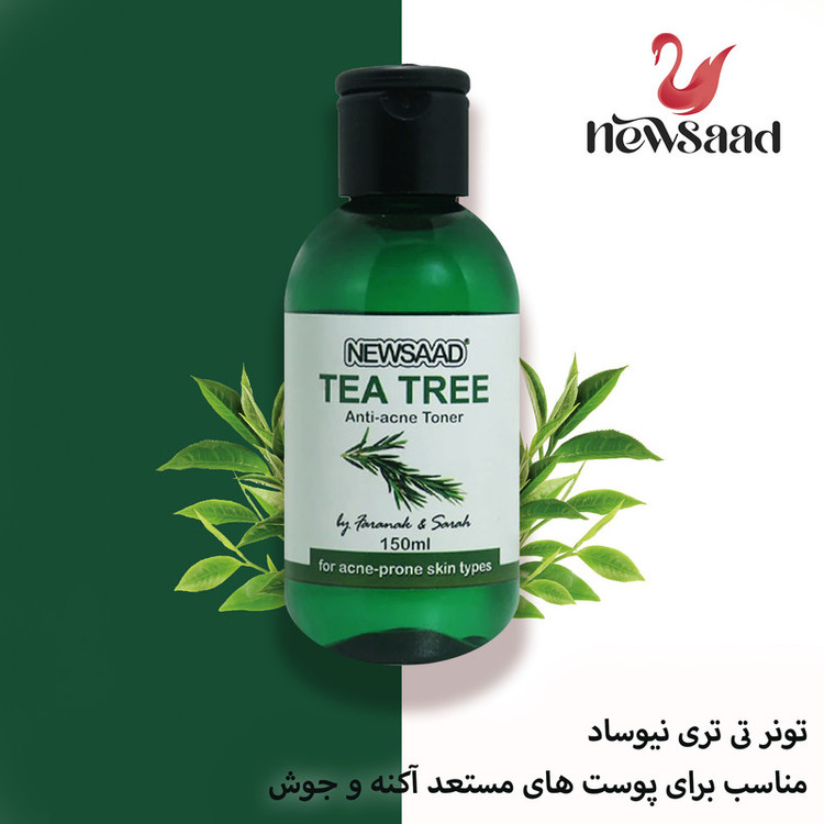 تونر پاک کننده صورت نیوساد مدل Tee Tree مناسب برای پوست آکنه ای حجم 150 میلی لیتر بسته 3 عددی