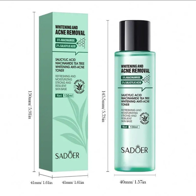 تونر پاککننده صورت سادور مدل ANTI-ACNE مناسب برای پوست آکنهای حجم 130 میلیلیتر