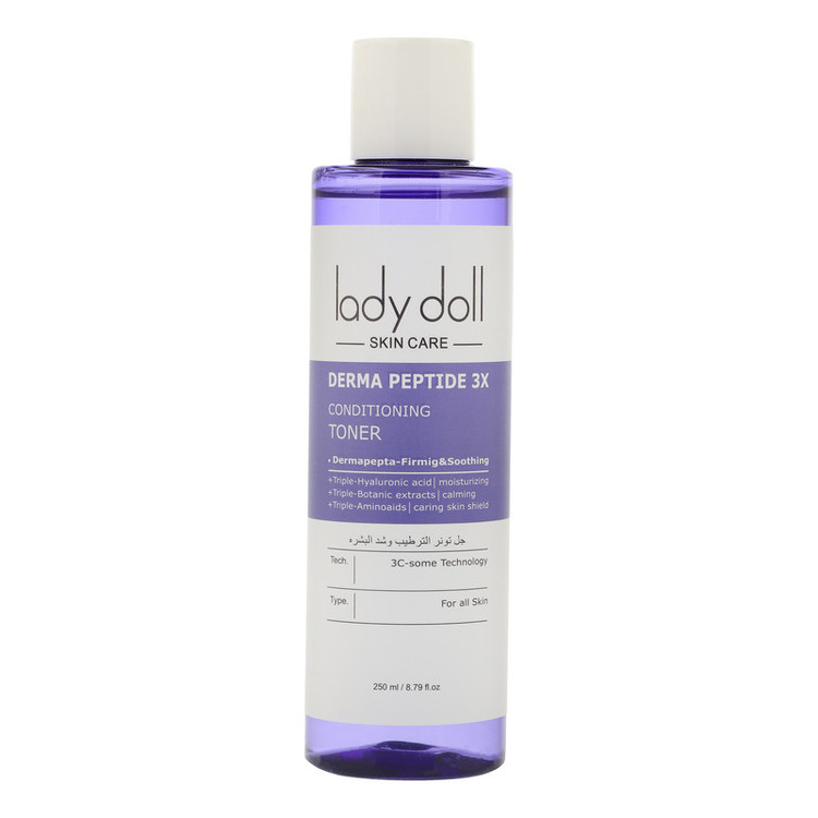 تونر پاککننده صورت لیدی دال مدل DERMA PEPTIDE 3X مناسب برای انواع پوست حجم 250 میلیلیتر