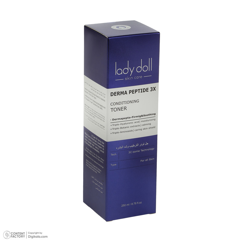 تونر پاککننده صورت لیدی دال مدل DERMA PEPTIDE 3X مناسب برای انواع پوست حجم 250 میلیلیتر
