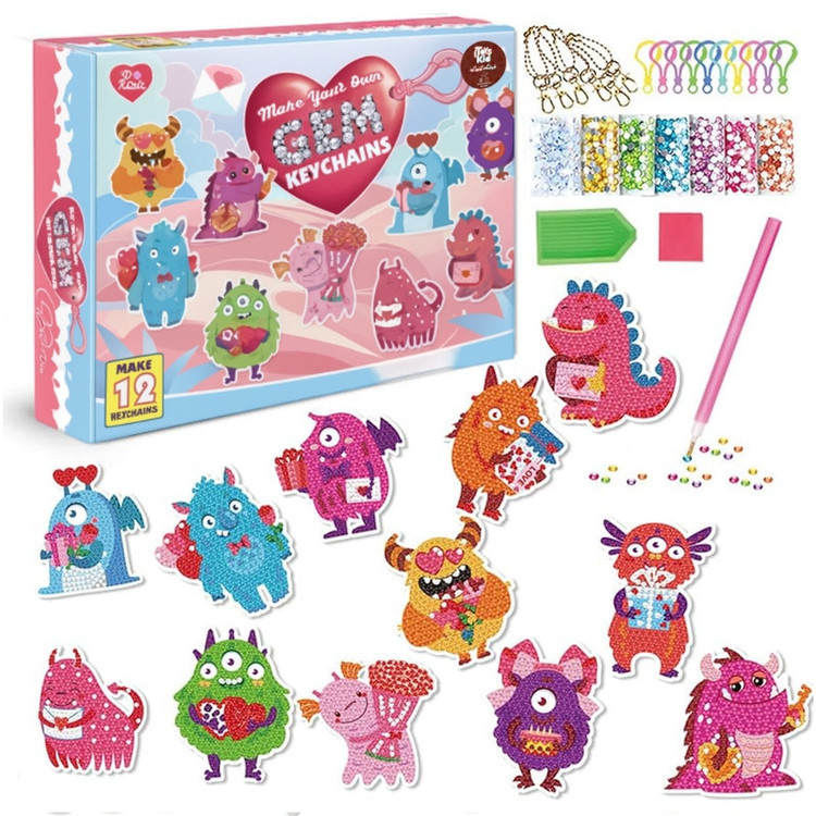 پک جاسوییچی آی تویز کید مدل الماسی طرح هیولا مجموعه 12 عددی