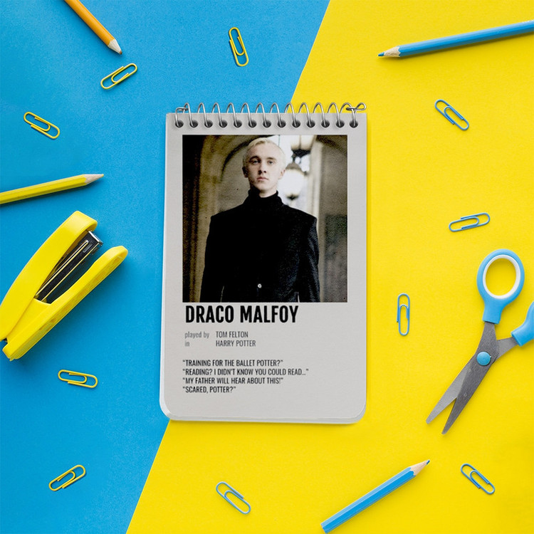 دفتر یادداشت 50 برگ خندالو طرح دراکو مالفوی (Draco Malfoy) کد F13402