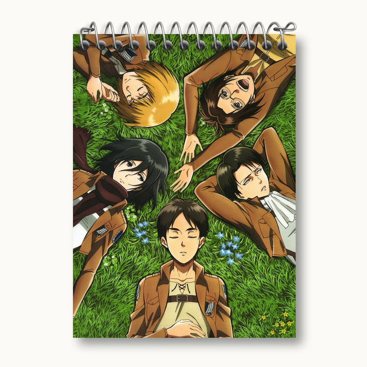 دفتر یادداشت 50 برگ خندالو مدل انیمه اتک آن تایتان Attack on Titan کد 4843