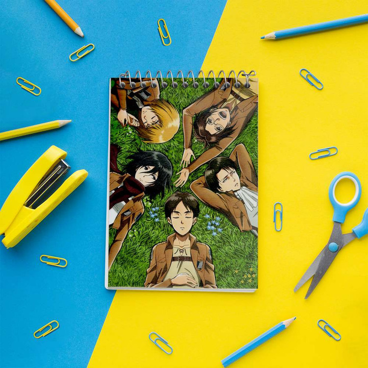 دفتر یادداشت 50 برگ خندالو مدل انیمه اتک آن تایتان Attack on Titan کد 4843