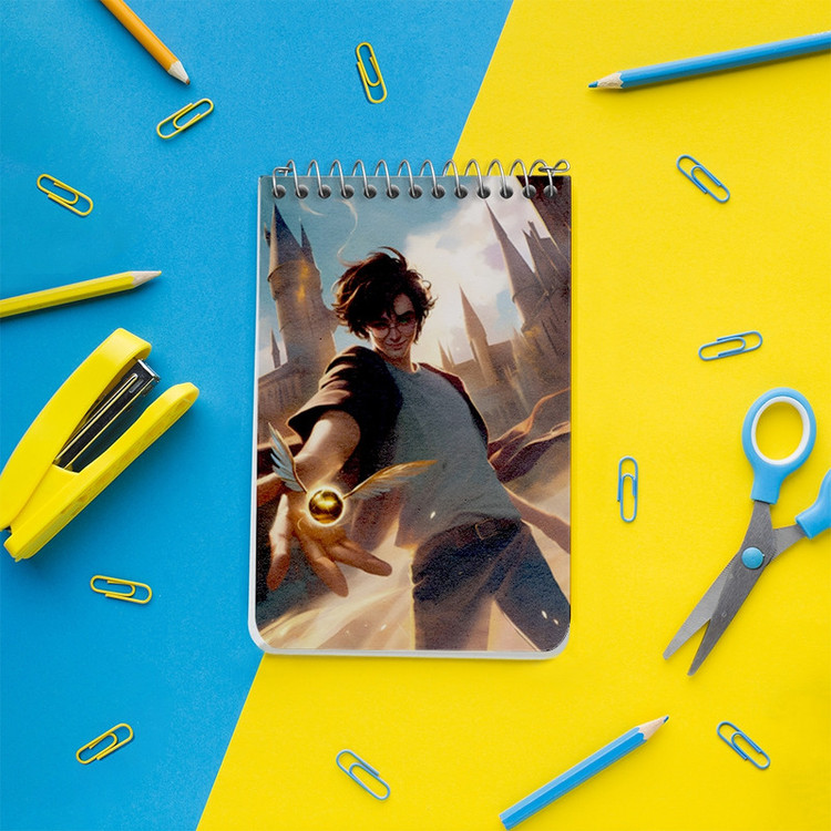 دفتر یادداشت 50 برگ خندالو طرح هری پاتر (Harry Potter) کد F7210
