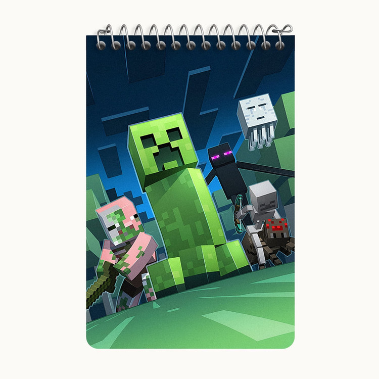 دفتر یادداشت 50 برگ خندالو طرح ماینکرافت (Minecraft) کد F14079