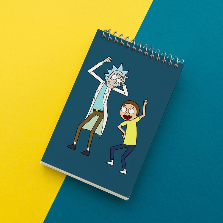 دفتر یادداشت 50 برگ خندالو مدل انیمیشن ریک و مورتی Rick and Mort کد 26593