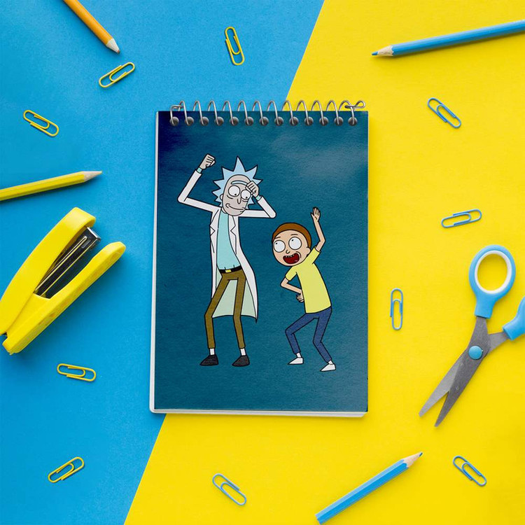 دفتر یادداشت 50 برگ خندالو مدل انیمیشن ریک و مورتی Rick and Mort کد 26593