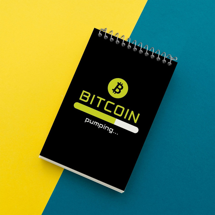 دفتر یادداشت 50 برگ خندالو مدل ارز دیجیتال بیت کوین کد 10898