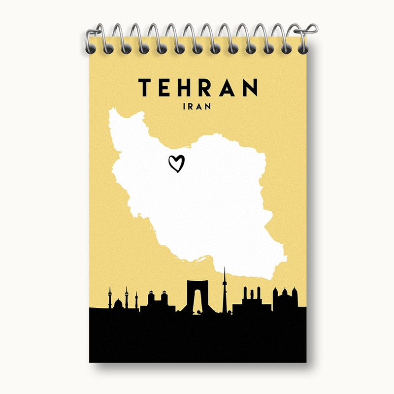 دفتر یادداشت 50 برگ خندالو مدل نقشه ایران و تهران کد F1722