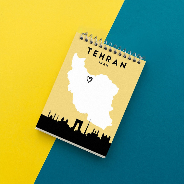 دفتر یادداشت 50 برگ خندالو مدل نقشه ایران و تهران کد F1722