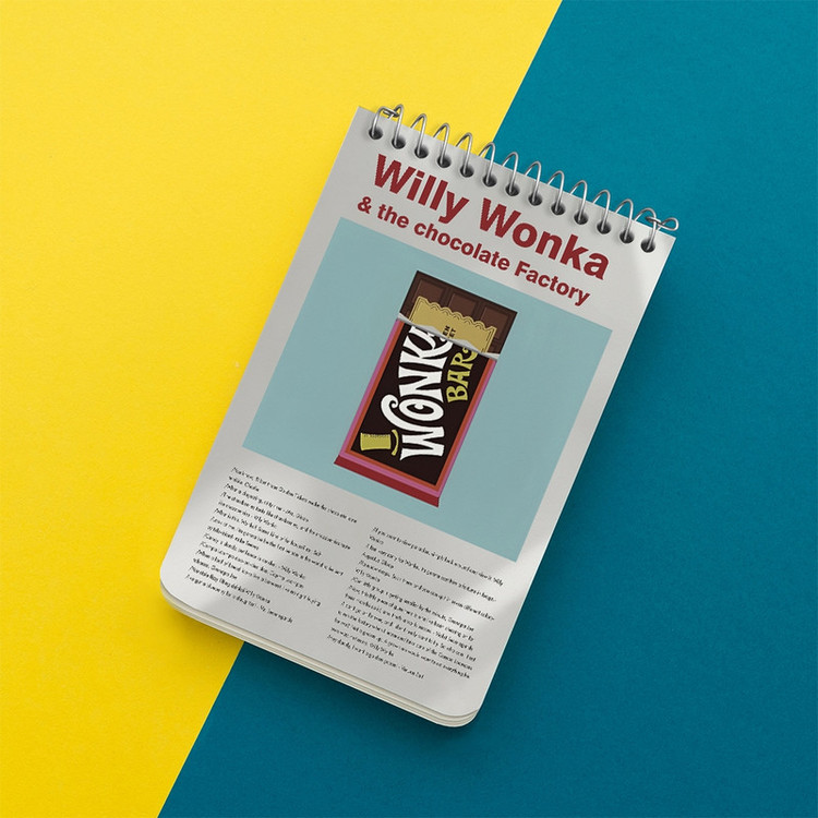 دفتر یادداشت 50 برگ خندالو طرح ویلی وانکا (Willy Wonka) کد F13815