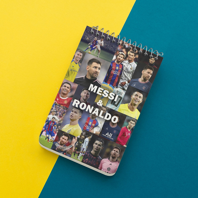 دفتر یادداشت 50 برگ خندالو طرح مسی و رونالدو (Messi and Ronaldo) کد N9177
