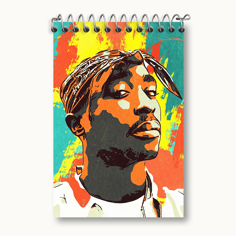 دفتر یادداشت 50 برگ خندالو مدل توپاک شکور (Tupac Shakur) کد F1817