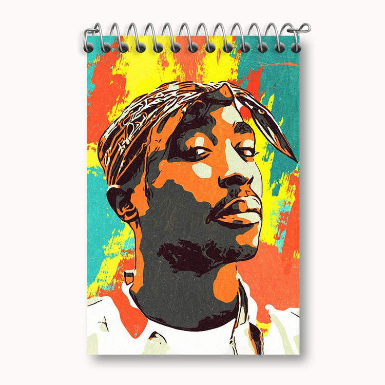 دفتر یادداشت 50 برگ خندالو مدل توپاک شکور (Tupac Shakur) کد F1817