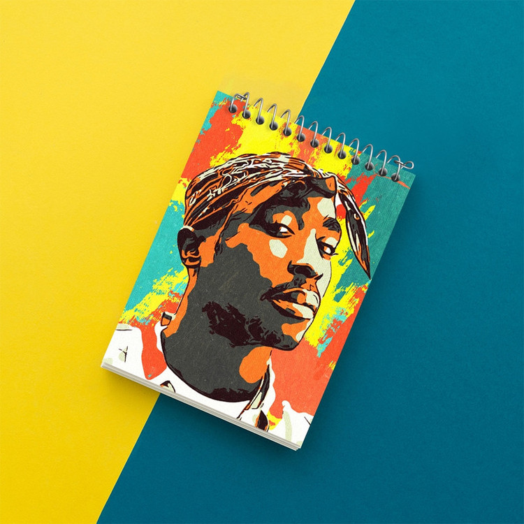 دفتر یادداشت 50 برگ خندالو مدل توپاک شکور (Tupac Shakur) کد F1817