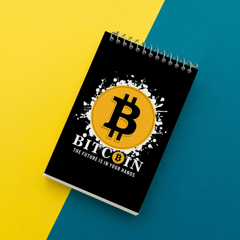 دفتر یادداشت 50 برگ خندالو مدل ارز دیجیتال بیت کوین کد 10890