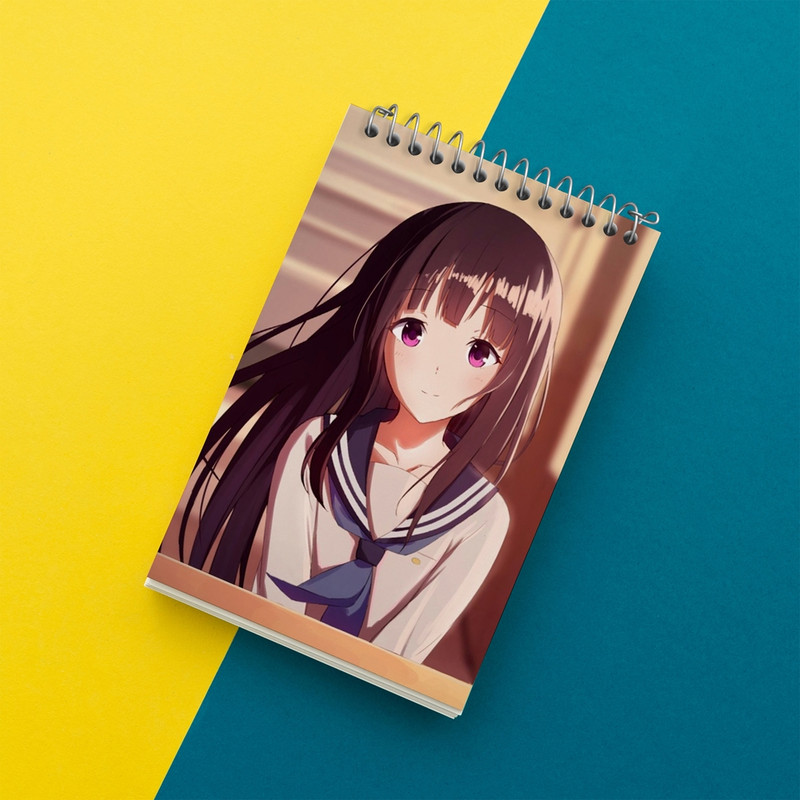 دفتر یادداشت 50 برگ خندالو مدل چیتاندا انیمه هیوکا Hyouka کد 17097
