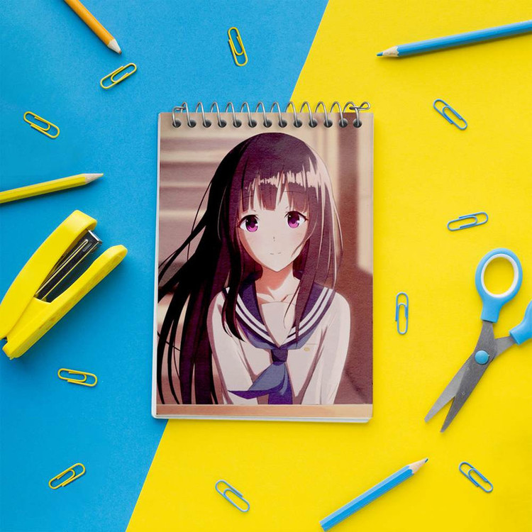 دفتر یادداشت 50 برگ خندالو مدل چیتاندا انیمه هیوکا Hyouka کد 17097