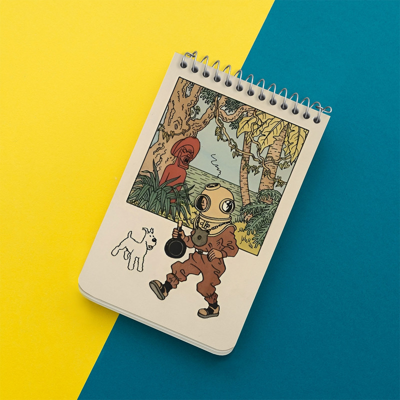 دفتر یادداشت 50 برگ خندالو طرح تن تن (Tintin) کد F10335