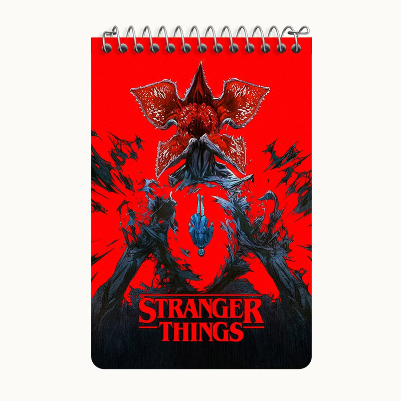 دفتر یادداشت 50 برگ خندالو طرح استرنجر تینگز (Stranger Things) کد F10162