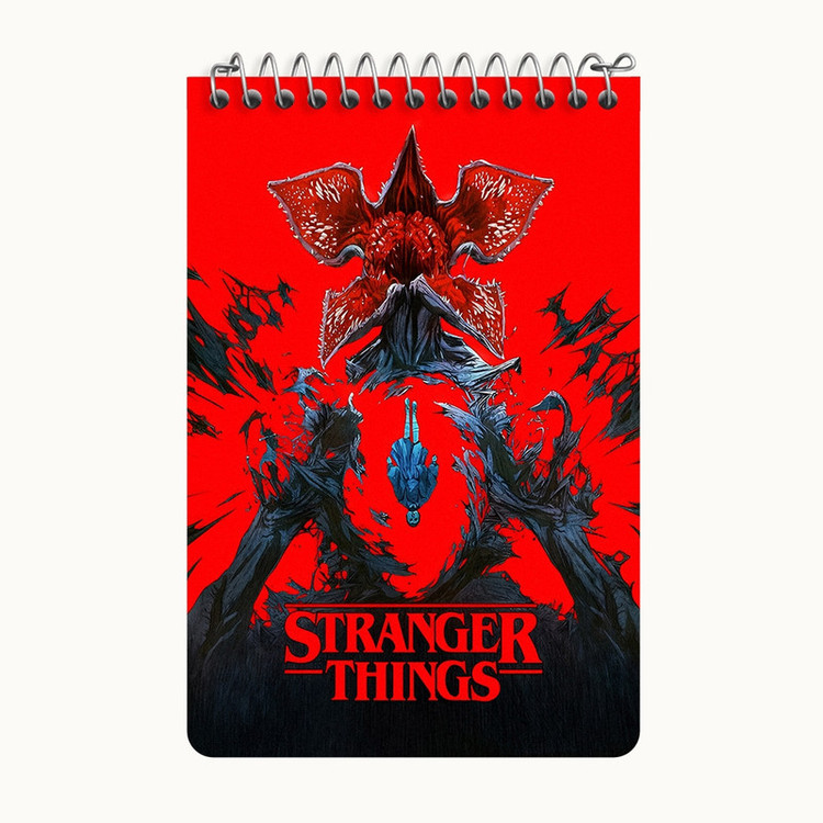 دفتر یادداشت 50 برگ خندالو طرح استرنجر تینگز (Stranger Things) کد F10162