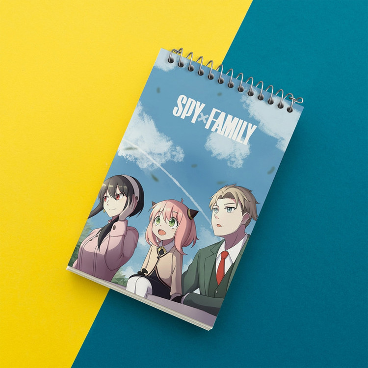 دفتر یادداشت 50 برگ خندالو مدل خانواده فورجر انیمه اسپای ایکس فمیلی Spy x Family کد 15592